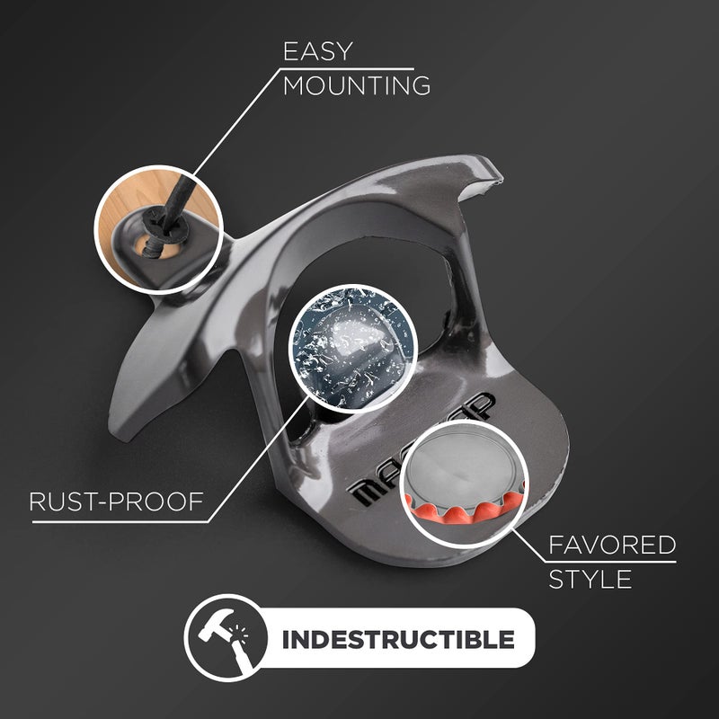 MAGCAP Outdoor Bottle Opener Wall Mounted - Style Magnetic Beer Bottle Opener that Catches Caps - Easy to Install and Incredibly Convenient (2, Gunmetal Black) - Image 3